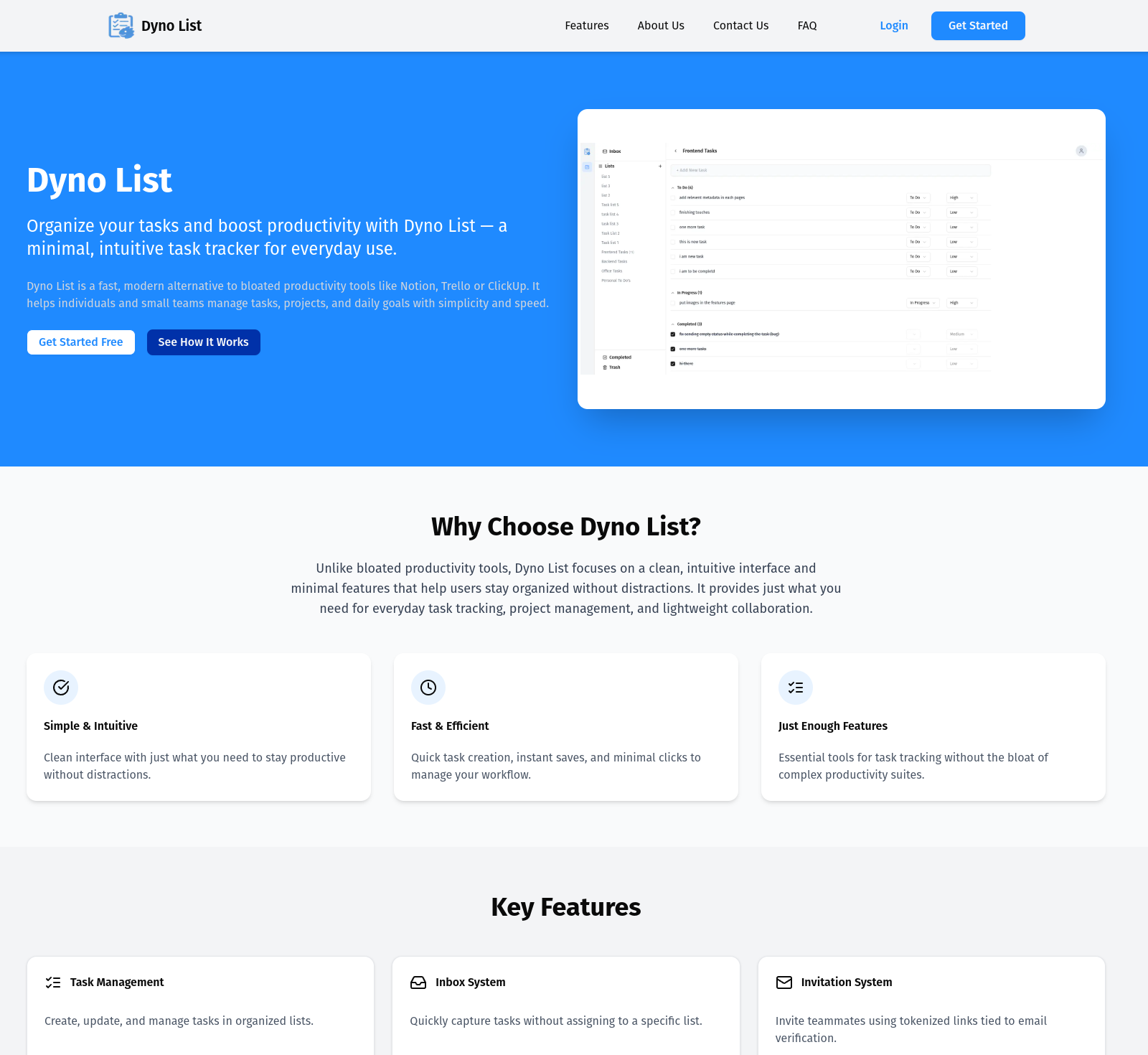 Minimalist Task Management Application