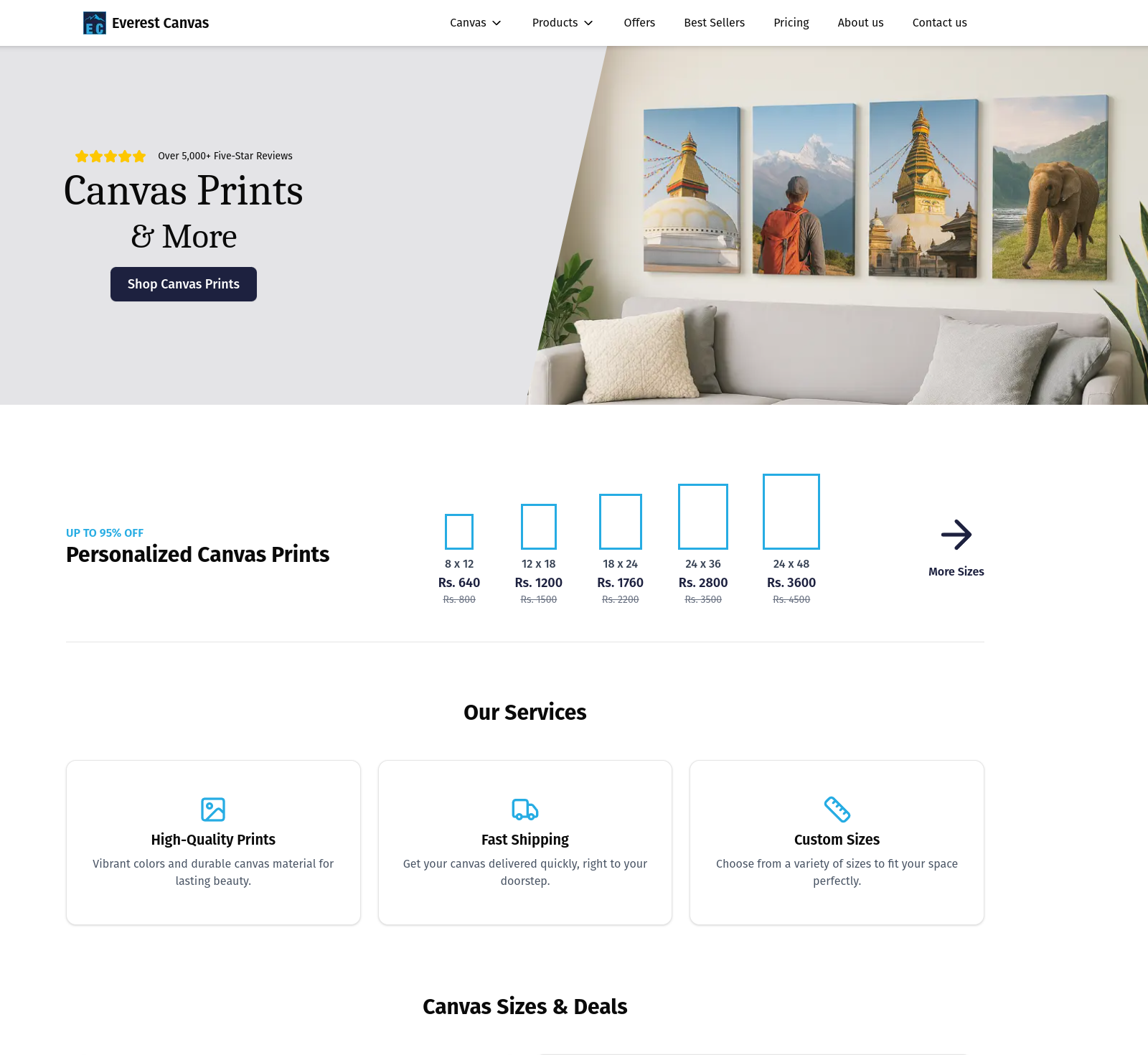 Customizable Canvas Printing Service